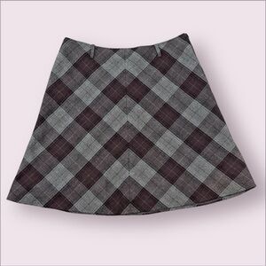 Carole Little Petite Poly Wool Plaid Mini Skirt